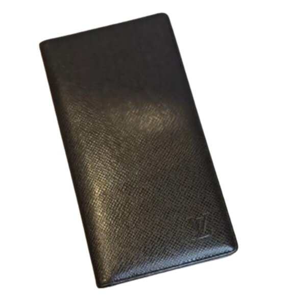 Authentic Louis Vuitton Taiga Leather Bifold Long Wallet Black CT1025 - Picture 1 of 11